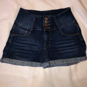 High waisted jean shorts